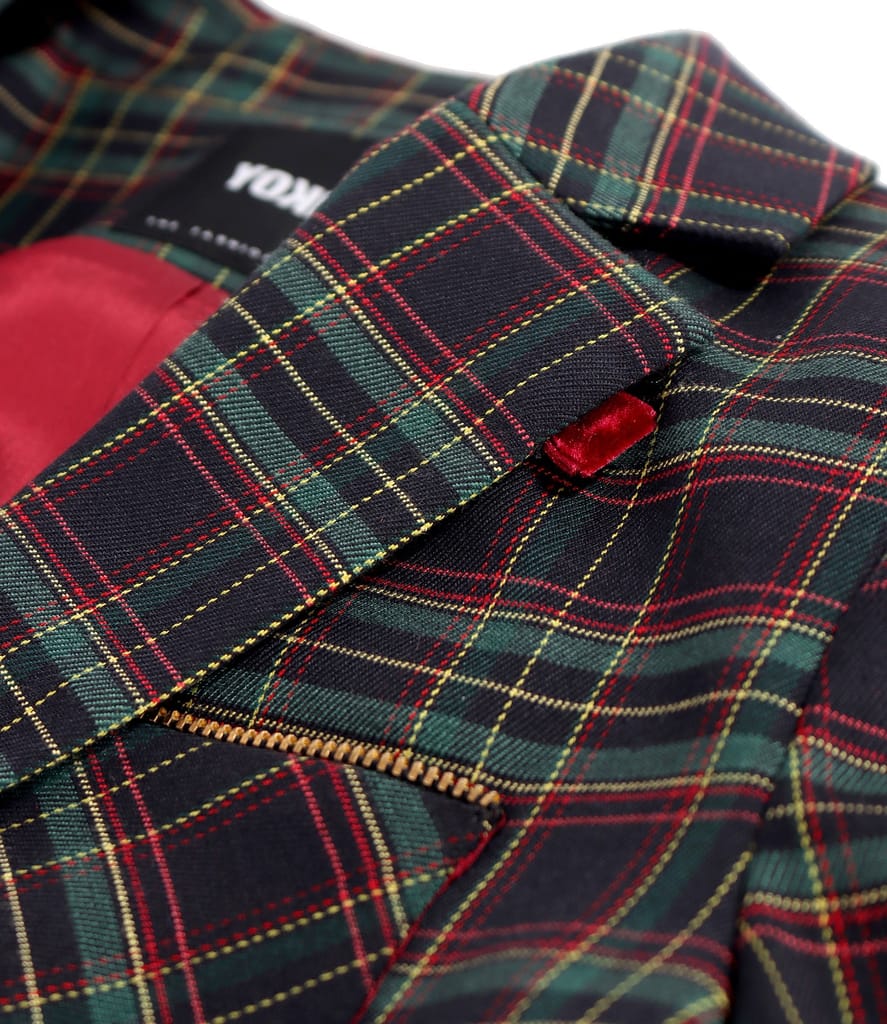 Sacou elegant din stofa cu viscoza in carouri