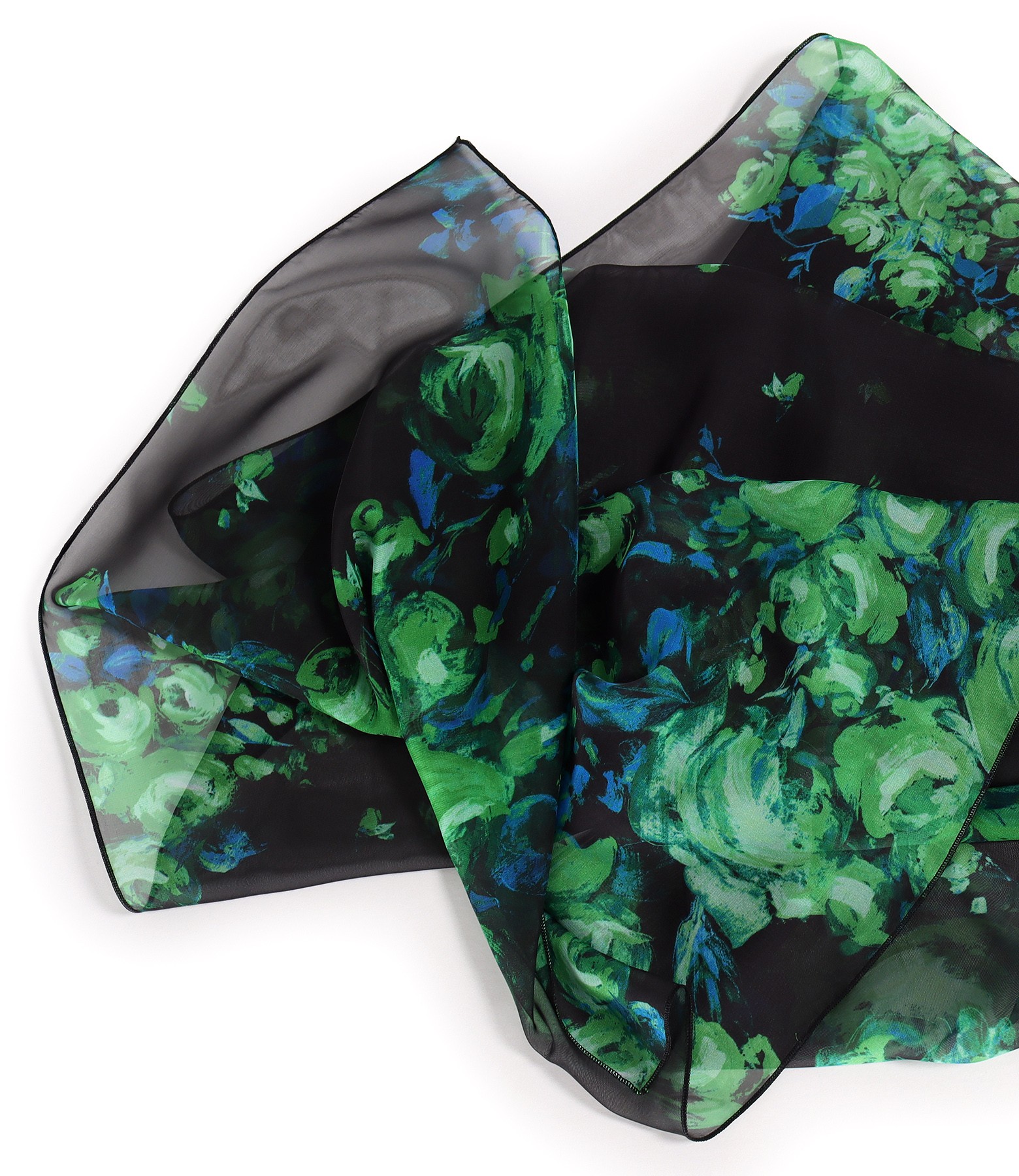 Esarfa din voal imprimat digital cu motive florale