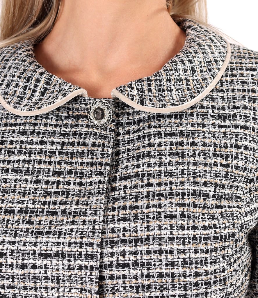 Sacou elegant din bucle cu viscoza si fir metalic