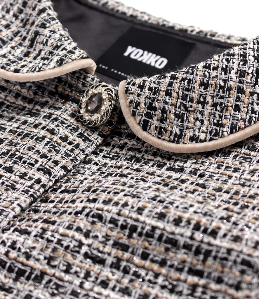 Sacou elegant din bucle cu viscoza si fir metalic