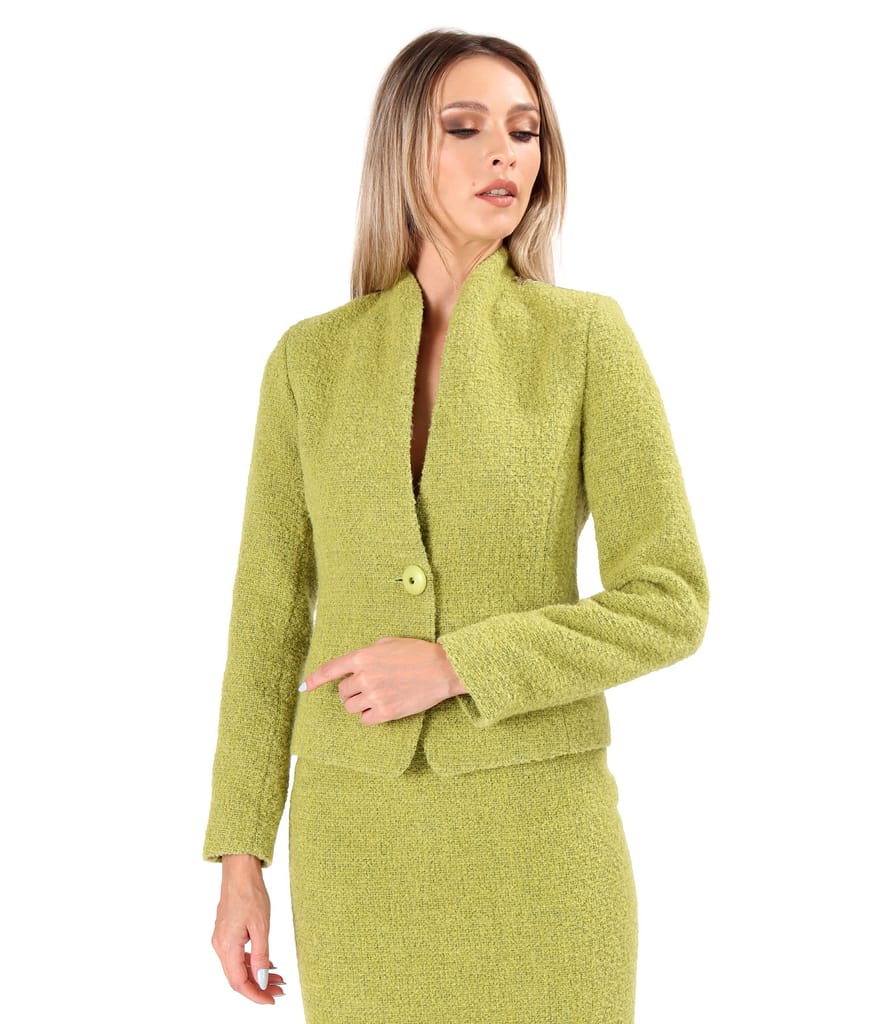 Sacou elegant din bucle cu lana si alpaca