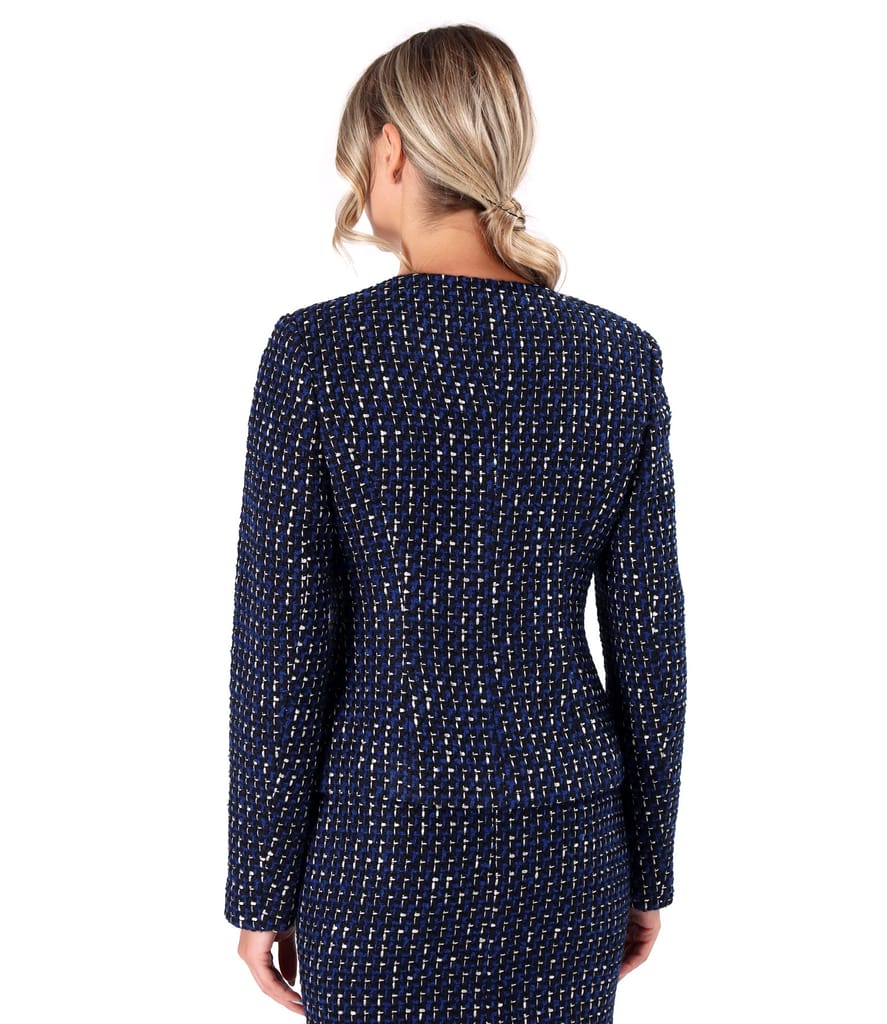 Sacou office din bucle multicolor cu lana si viscoza