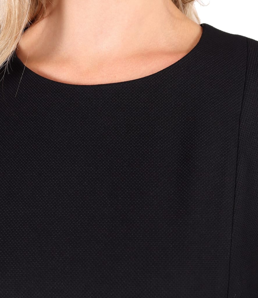 Rochie office evazata din stofa texturata cu viscoza