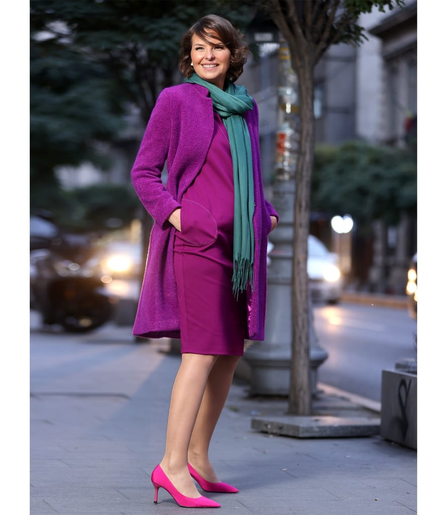 Rochie midi din jerse elastic gros