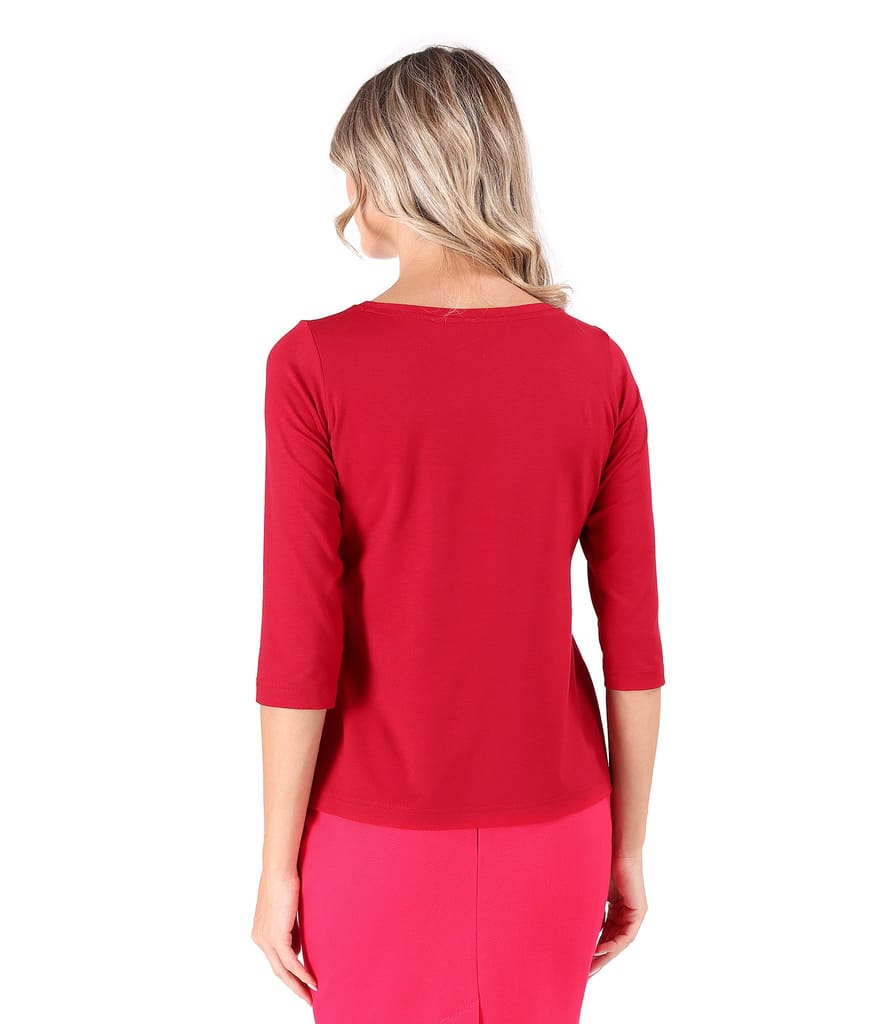 Bluza din jerse elastic cu maneci 3/4