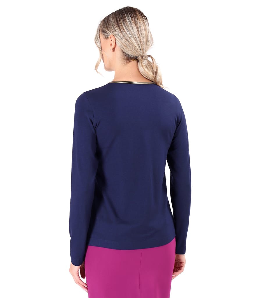 Bluza cu maneci lungi din jerse elastic uni