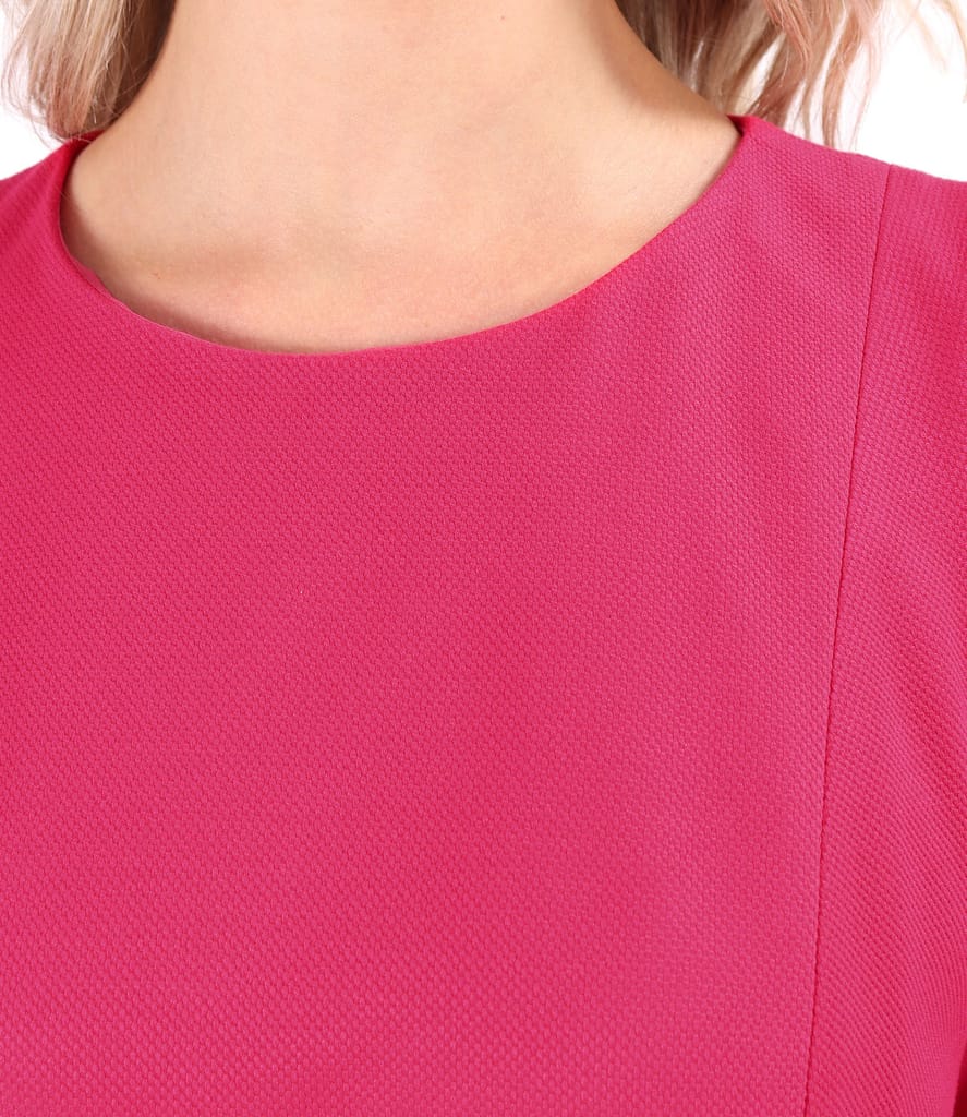 Rochie office evazata din stofa texturata cu viscoza