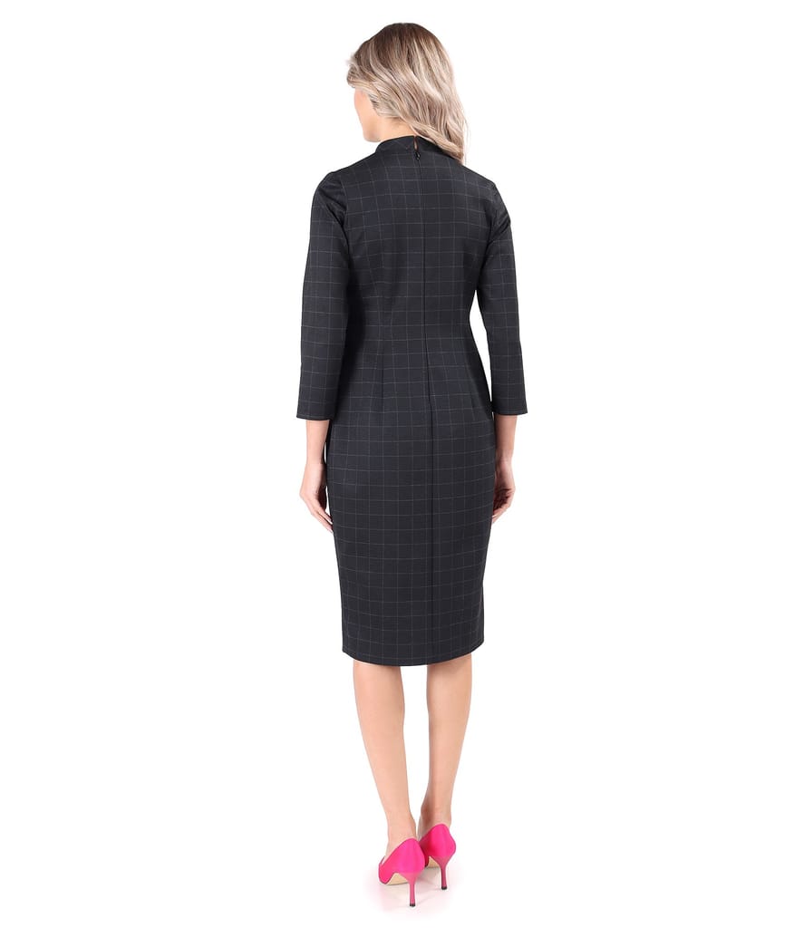 Rochie eleganta din stofa groasa in carouri