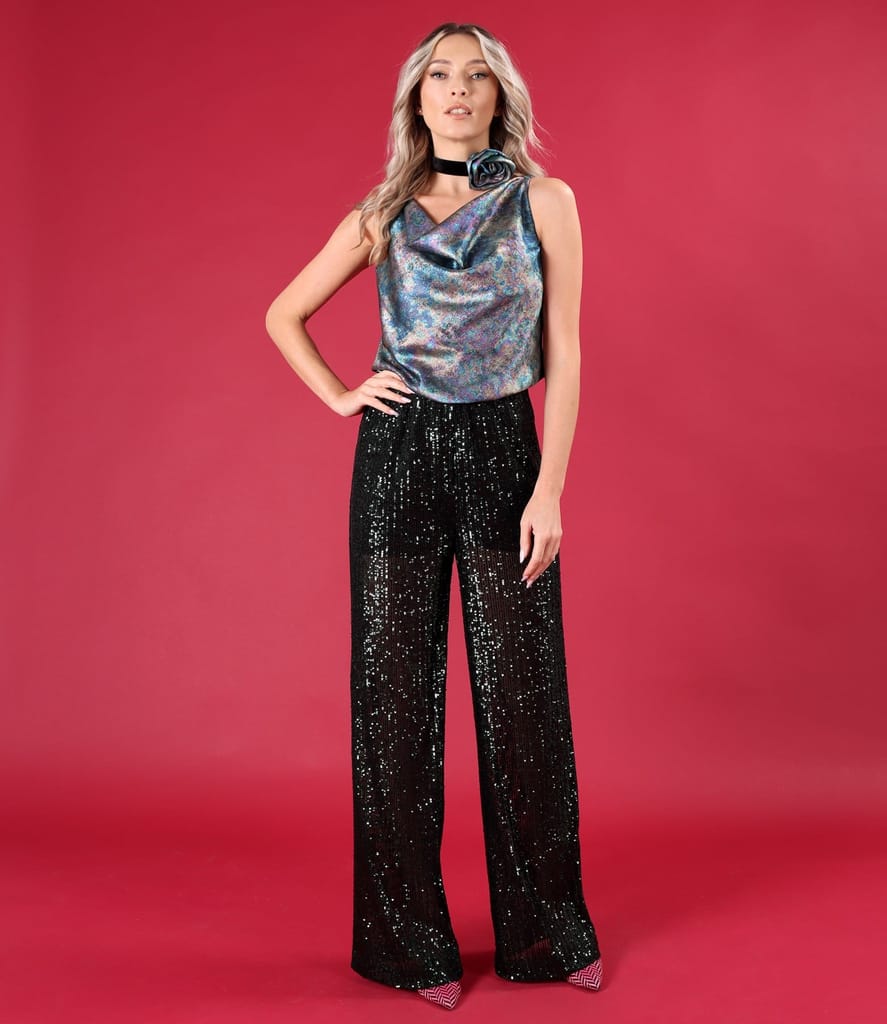 Floare accesoriu din crep cu efect sidefat