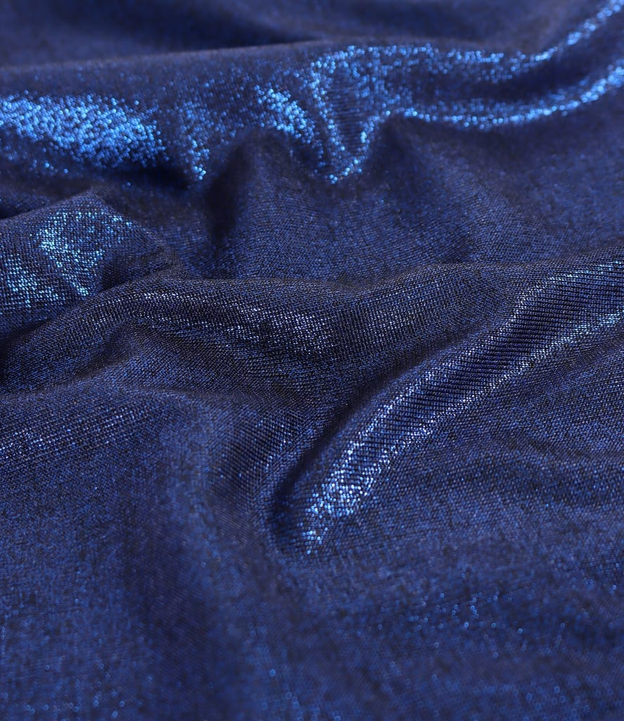 Bluza din jerse elastic cu efect lucios cu falduri la decolteu