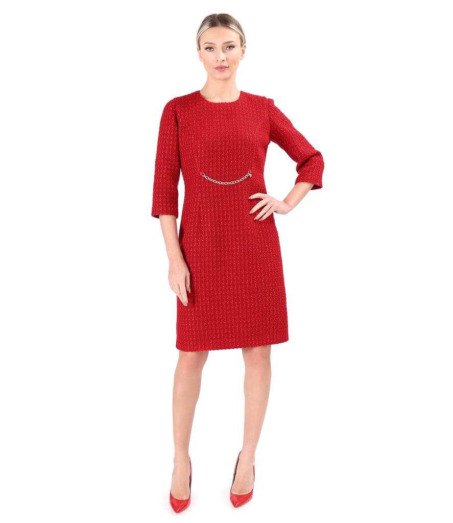 Rochie eleganta din bucle cu lana si viscoza