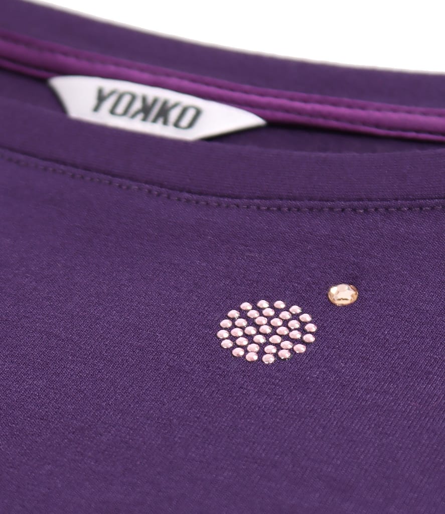 Bluza din jerse elastic cu maneci 3/4