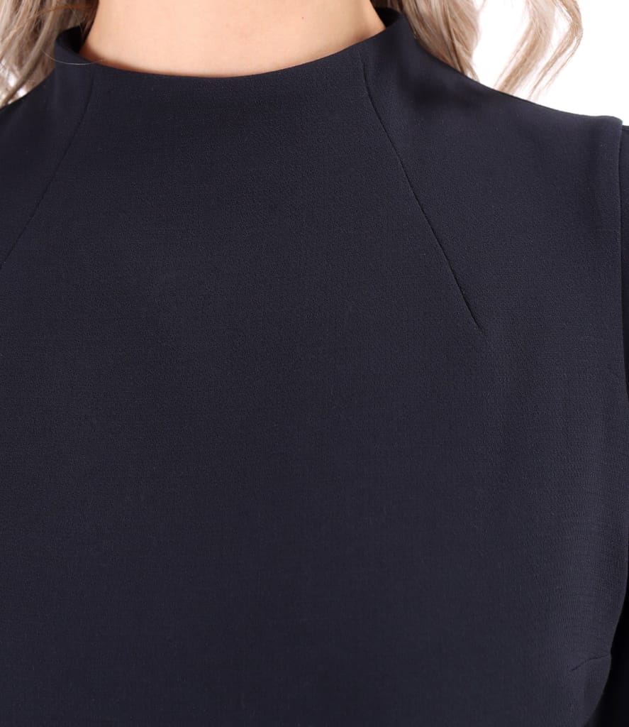 Rochie office din stofa elastica cu maneci lungi