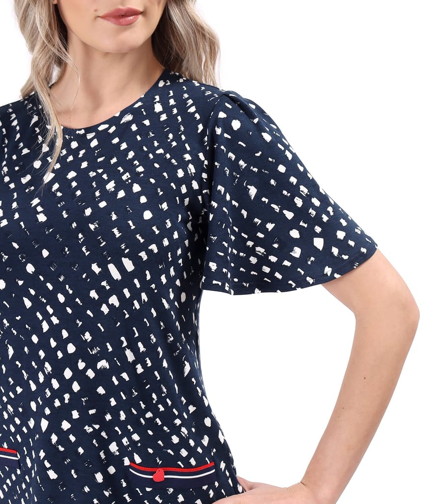 Bluza din jerse elastic cu maneci ample si cu banda decorativa