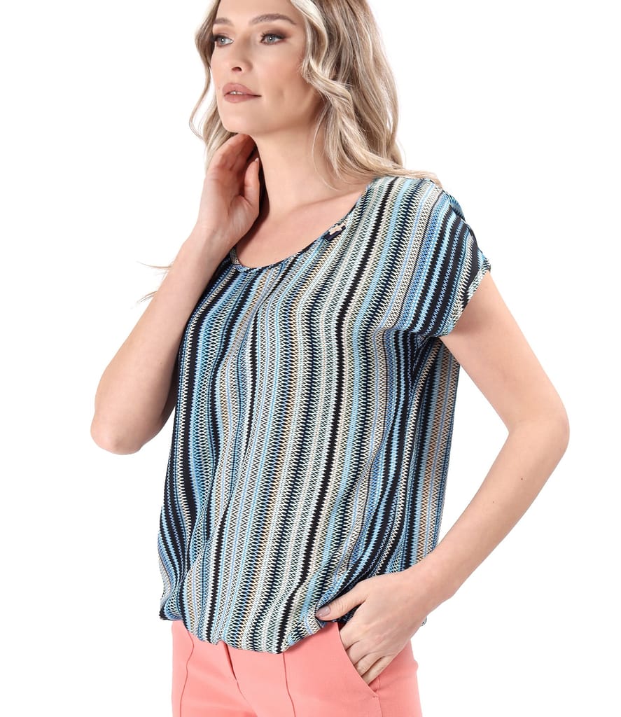 Bluza lejera din viscoza imprimata cu motive geometrice