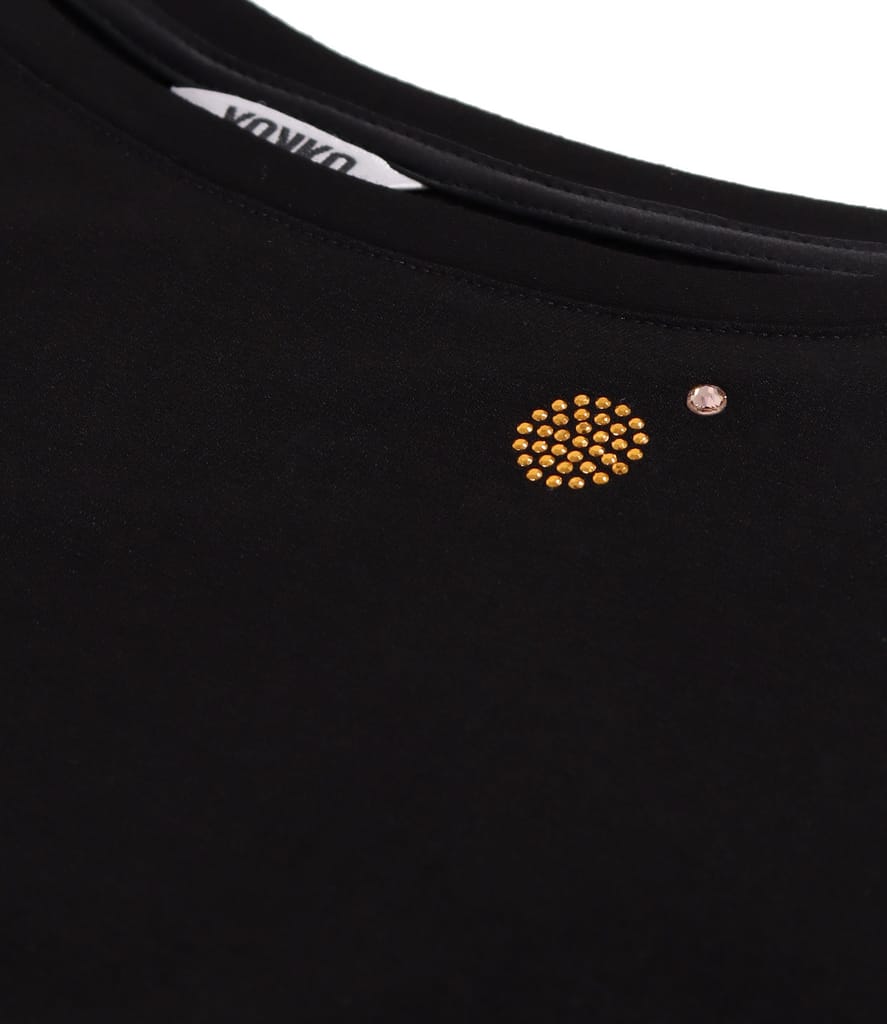 Bluza din jerse elastic uni cu maneci scurte