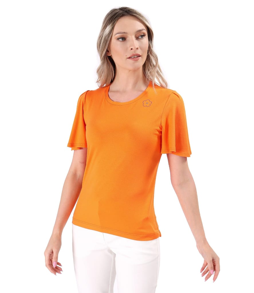 Bluza eleganta din jerse elastic cu maneci ample