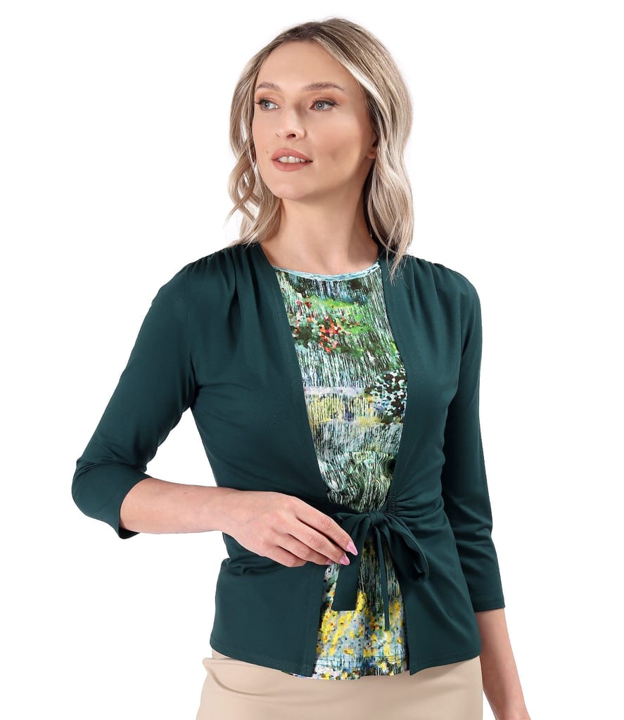 Bluza din jerse legata cu cordon