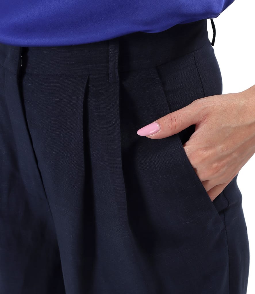 Pantaloni lejeri din tencel cu in