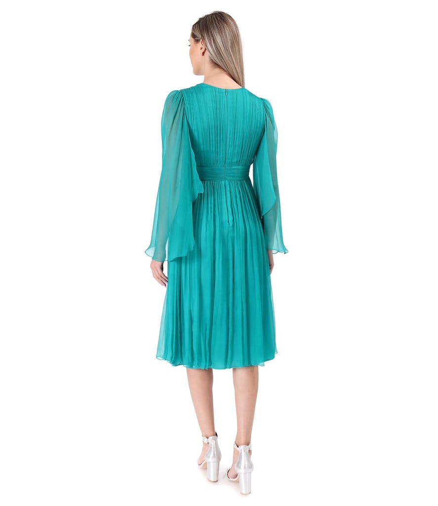 Rochie scurta de seara din voal de matase naturala