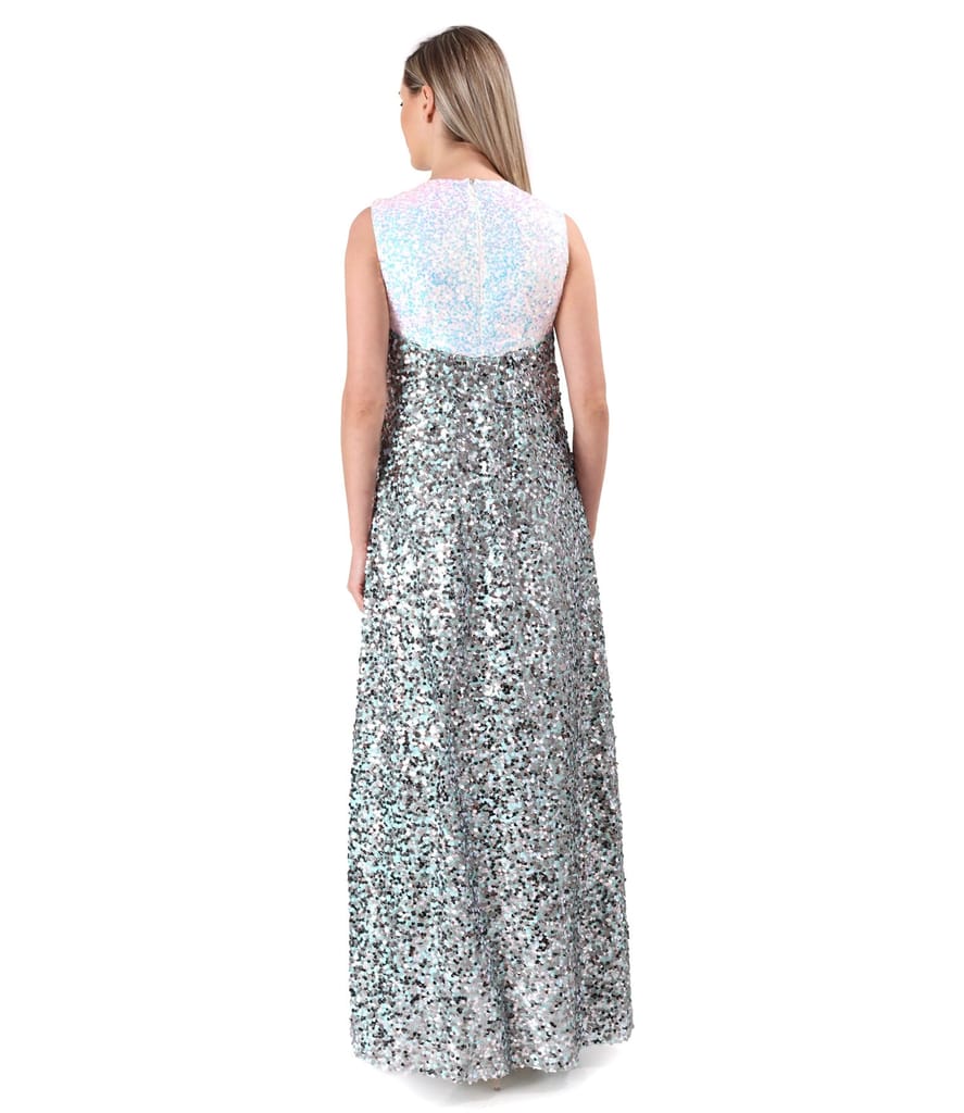 Rochie de seara lunga din paiete multicolore