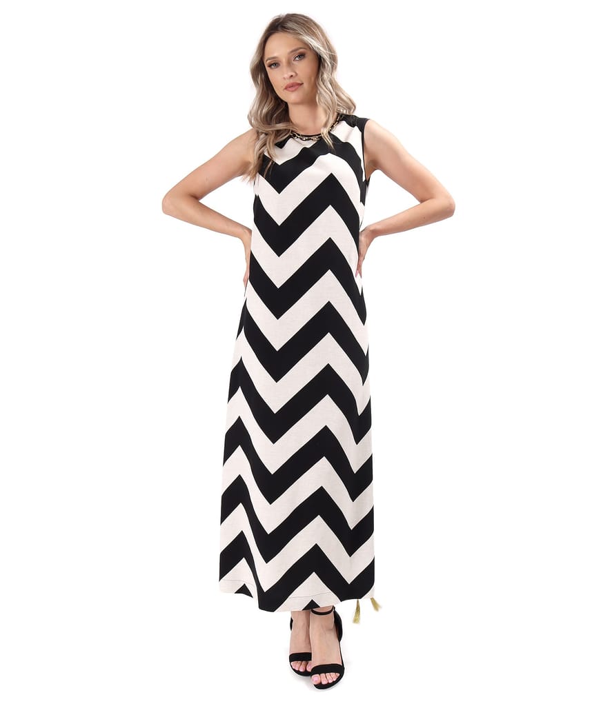 Rochie lunga din viscoza cu in cu slit pe lateral