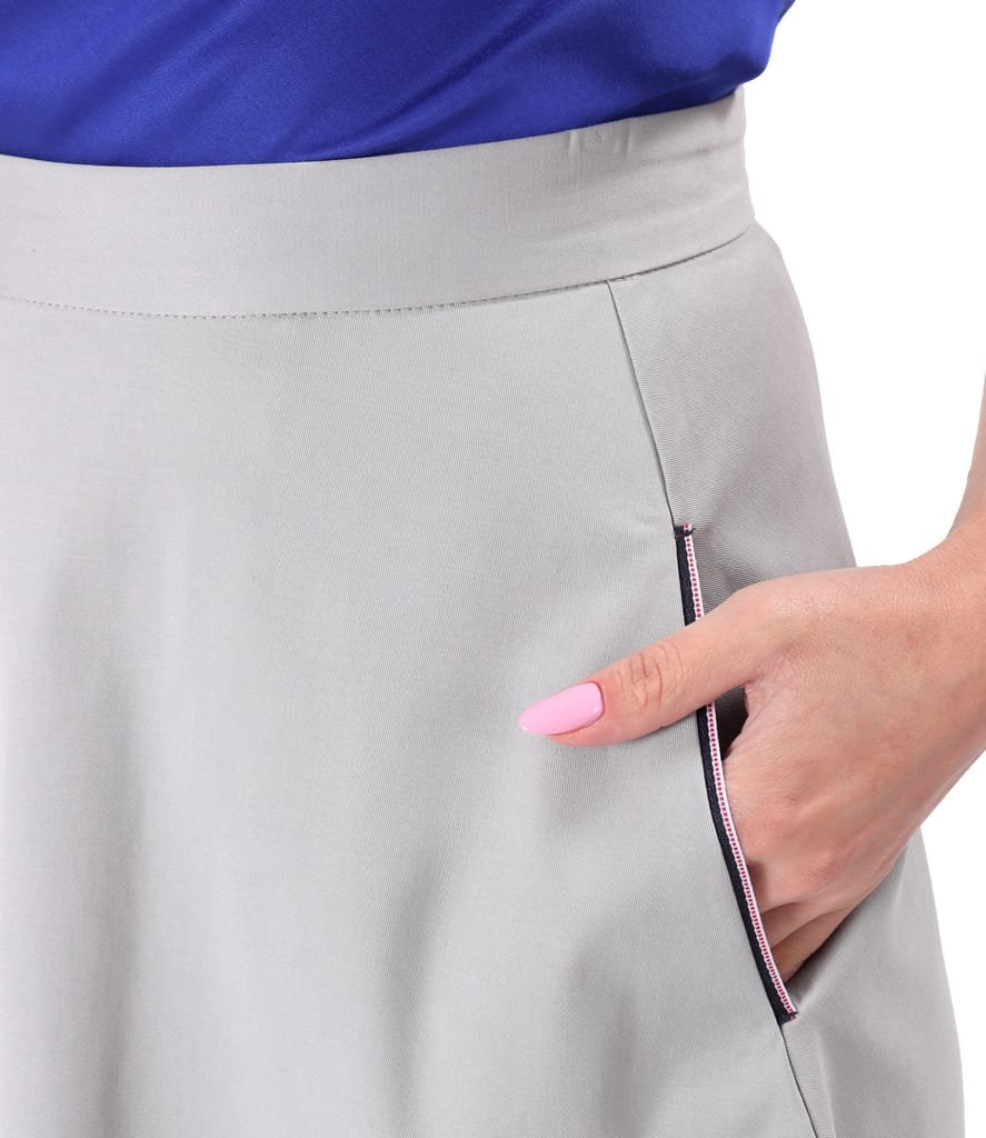 Fusta semiclos din stofa cu tencel si bumbac