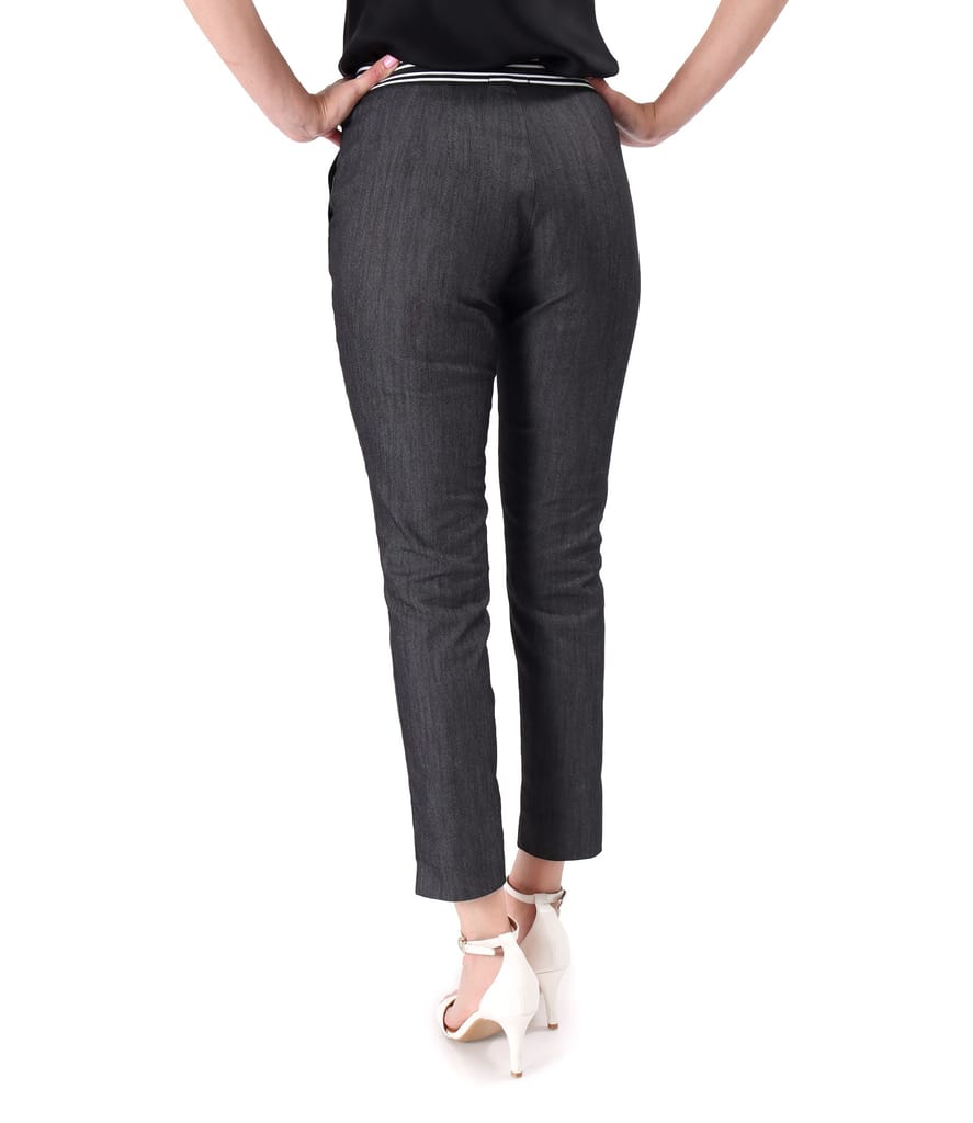 Pantaloni pana din denim cu cusatura decorativa