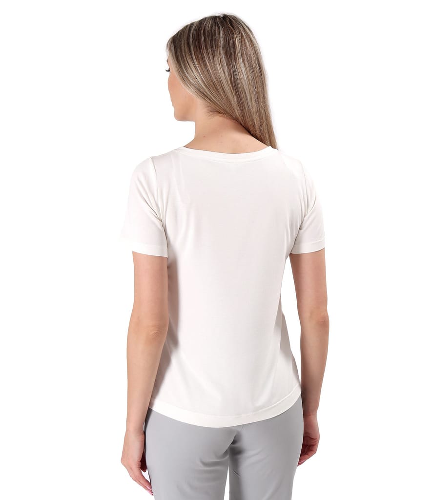 Bluza din jerse elastic cu maneci scurte