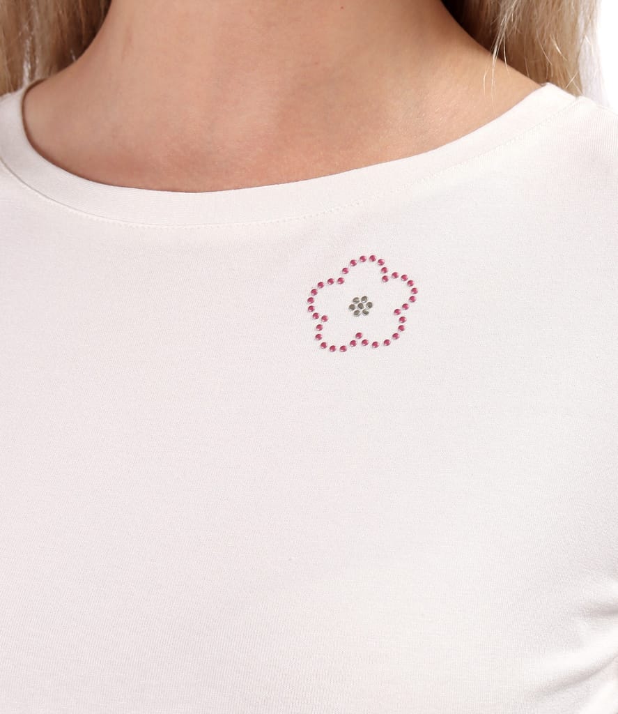 Bluza din jerse elastic cu maneci scurte