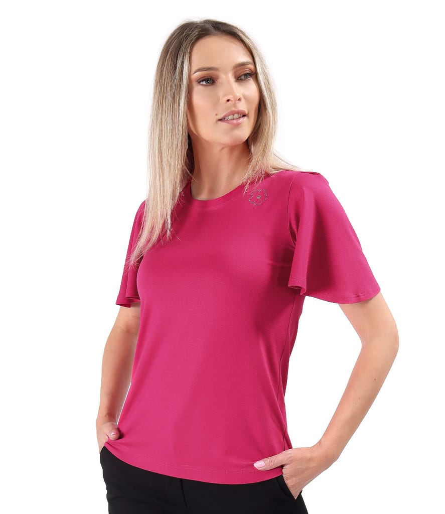 Bluza eleganta din jerse elastic cu maneci ample