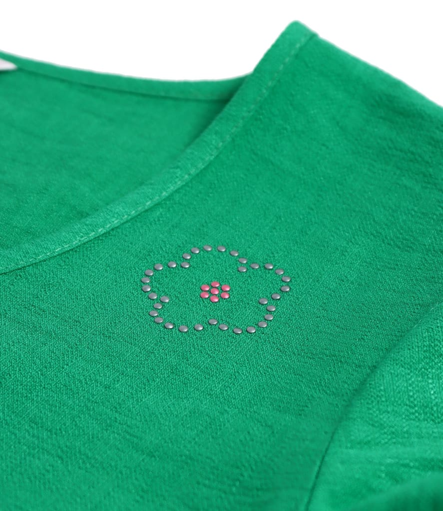 Rochie midi cu volane din viscoza usor creponata