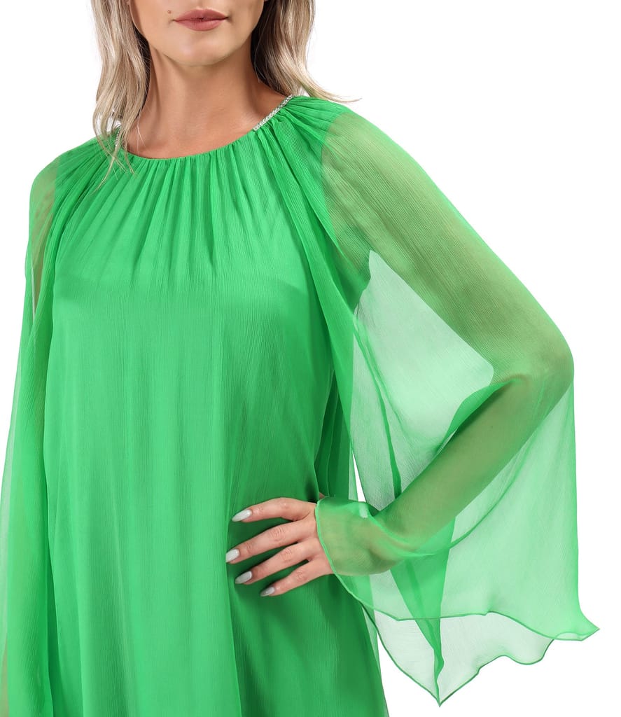 Rochie lejera din voal de matase naturala