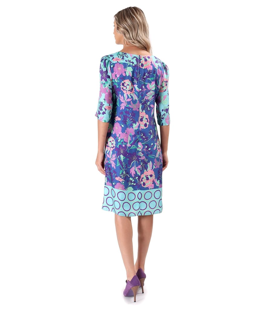 Rochie lejera din matase naturala imprimata cu motive florale