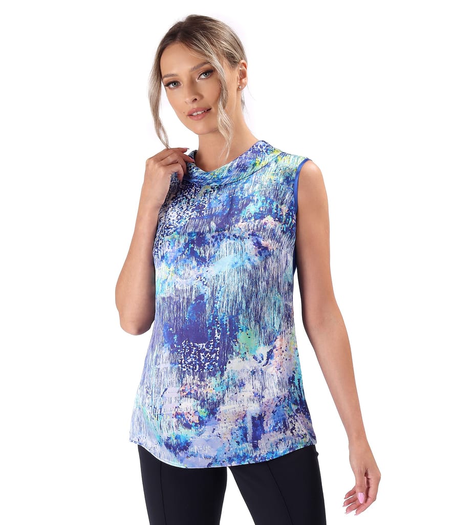 Bluza lejera cu fata din matase naturala imprimata digital