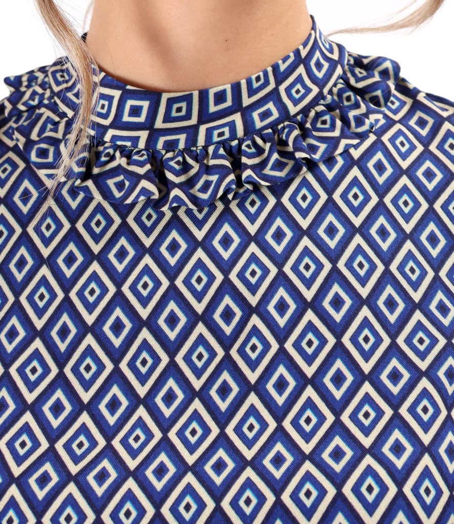 Bluza eleganta cu maneci lungi din viscoza imprimata