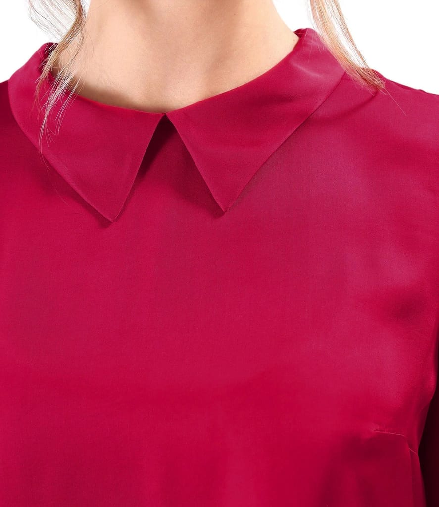 Bluza cu maneci lungi din satin de viscoza