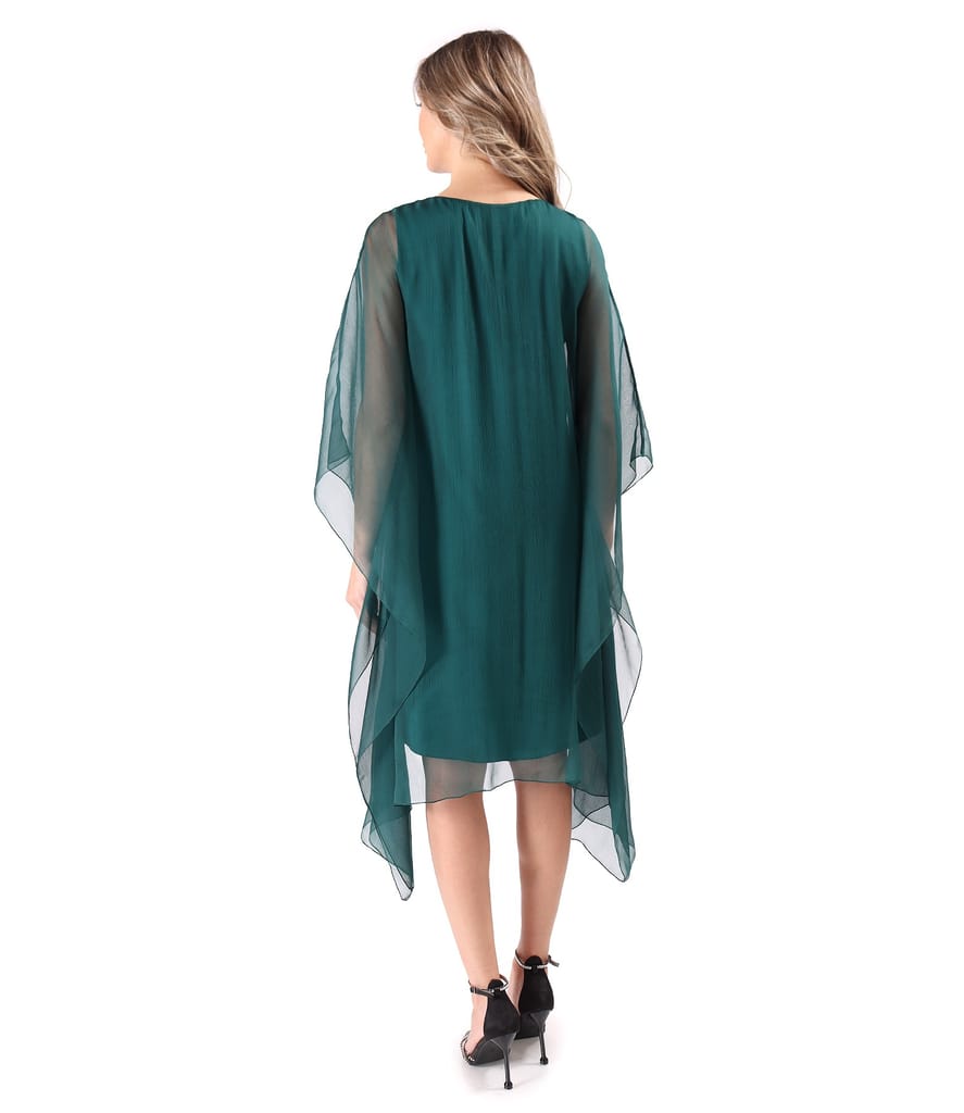 Rochie fluture din voal de matase naturala