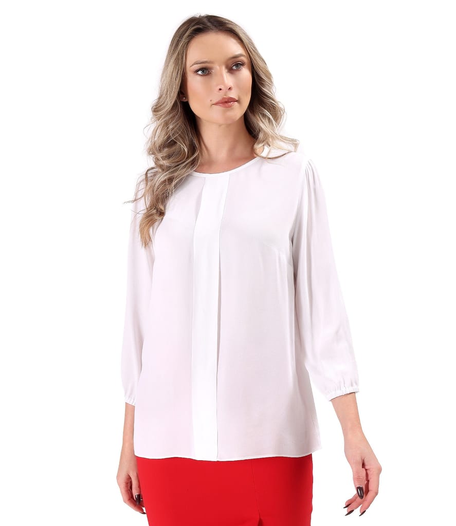 Bluza lejera din viscoza cu maneci semi-lungi