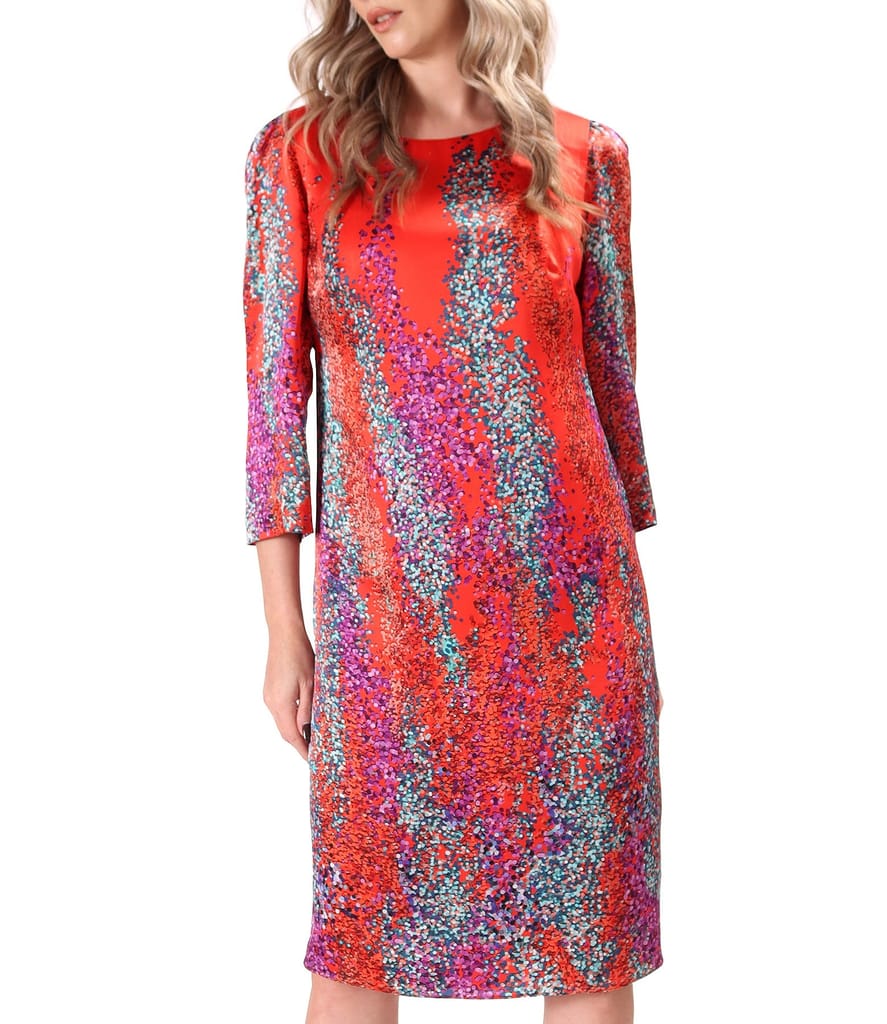 Rochie lejera din matase naturala imprimata cu motive geometrice