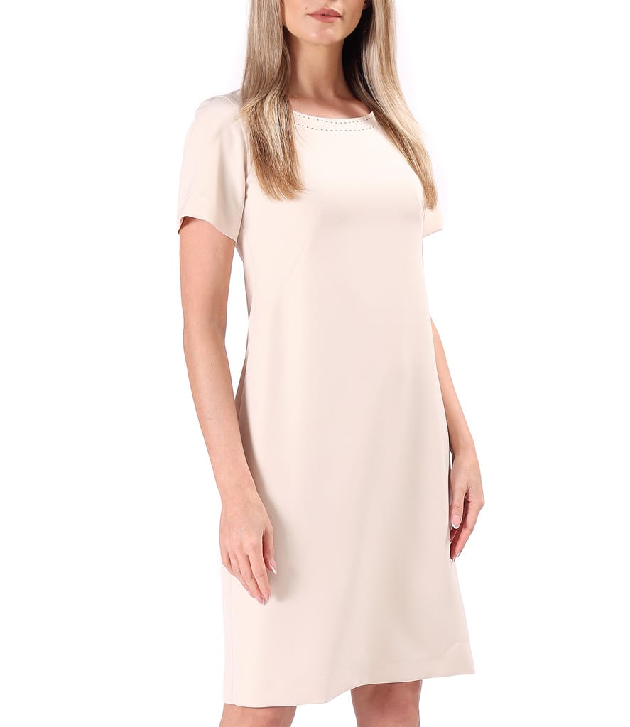 Rochie office cu cusatura decorativa la decolteu