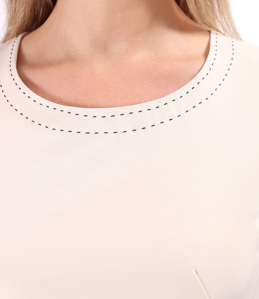 Rochie office cu cusatura decorativa la decolteu