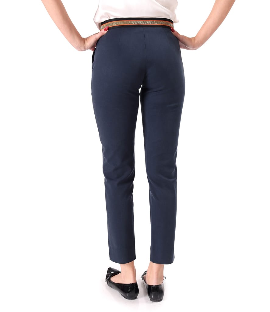 Pantaloni din stofa plina din tencel cu bumbac