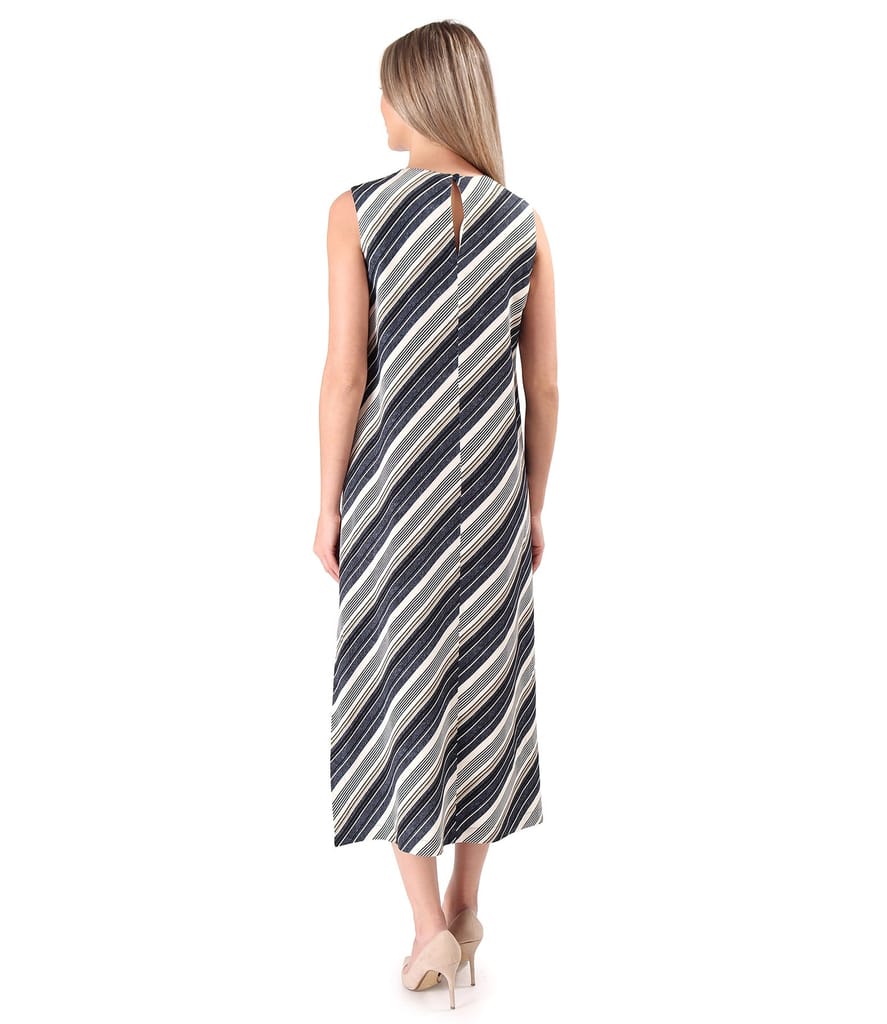 Rochie lunga din viscoza imprimata cu dungi