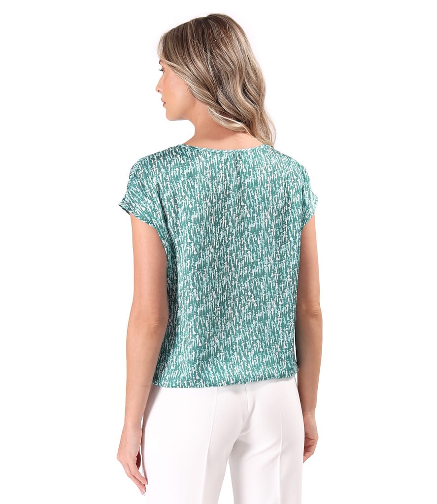 Bluza eleganta din saten imprimat