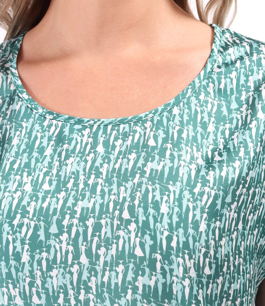 Bluza eleganta din saten imprimat