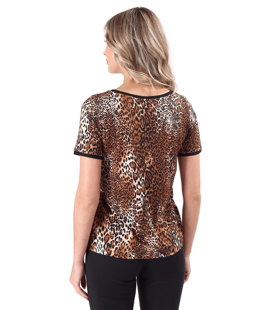 Bluza din jerse elastic cu animal print