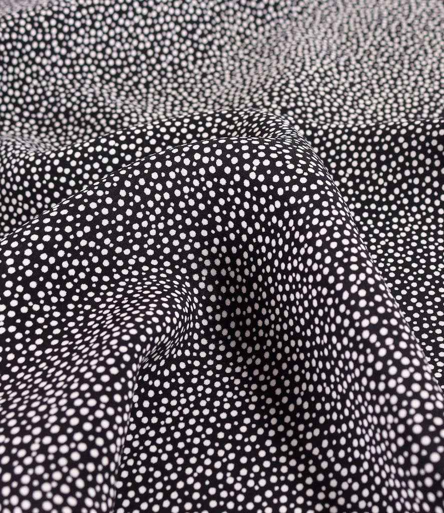 Rochie midi din viscoza imprimata cu picouri