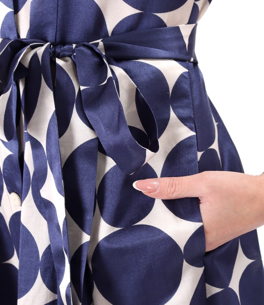 Rochie eleganta tip camasa din bumbac cu matase naturala