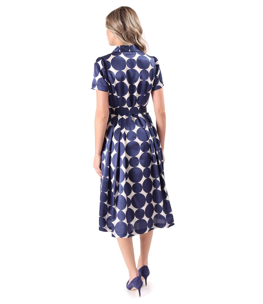 Rochie eleganta tip camasa din bumbac cu matase naturala